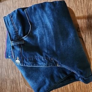 Lee Classic Fit 1889 Women's Petite Straight Leg Dark Blue Jeans, Size 14 Petite